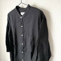 【AZUL BY MOUSSY】アズールバイマウジー バンドカラーシャツ 7分袖 ロック メンズ 匿名配送 黒 ブラック L_画像3