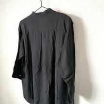 【AZUL BY MOUSSY】アズールバイマウジー バンドカラーシャツ 7分袖 ロック メンズ 匿名配送 黒 ブラック L_画像7
