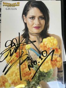  женщина Professional Wrestling Marie Gold Star dam Giulia с автографом вентилятор Event ограничение портрет 