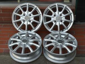 13in ブリヂストン エコフォルム SE-15 13X4.0J PCD 100 4H +42 中古ホイール4本 アルト ミラ ワゴンR ムーブなど軽自動車に バルブ交換済