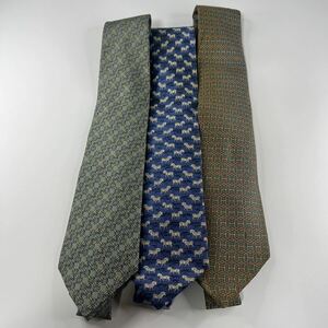 1 иен ~ продажа комплектом HERMES Hermes галстук 3 шт. комплект бренд галстук суммировать управление 817