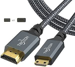 Twozoh Mini HDMI to HDMIケーブル 0.3M, 4K 60Hz UHD Mini-HDMIオス-HDMIオス