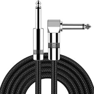 ギターシールド ギターケーブル 長さ1.8m S-L型プラグ ベース シールド 高耐久ナイロン 断線しにくい 楽器用ケーブル ベー