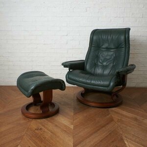 IZ78733N★定価44万 ekornes ストレスレス ロイヤル ラージ Lサイズ リクライニングソファ オットマン 北欧 ノルウェー 本革 エコーネス