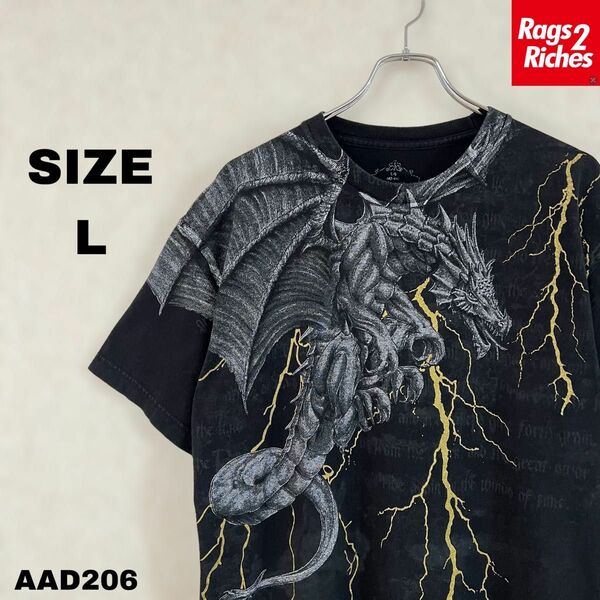 ドラゴン 稲妻 Dragon Lightning オールオーバー プリントTシャツ