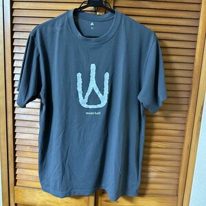 Tシャツ モンベル 半袖 メンズXL チャコールグレー 中古 登山 キャンプ アウトドア 速乾性 夏 半袖Tシャツ 