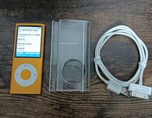 Apple ipod nano アイポッドナノ 第4世代 8G A1285 オレンジ ケーブル・ケース付き_画像1