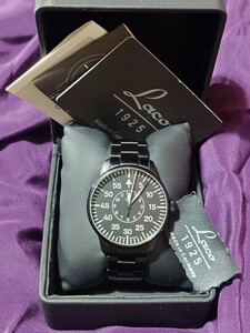 Lacolakosido knee Pilot watch self-winding watch black SS belt manual * box attaching ruftovafe business & Town Youth 