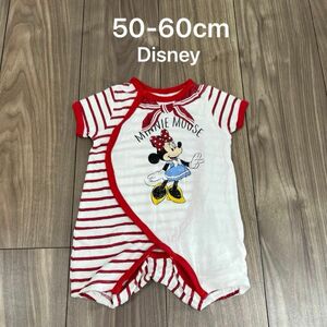 50-60cm ディズニー Disney ミニーちゃん　ロンパース　カバーオール　半袖　50 60