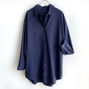  beautiful goods Indivi rayon polyester height length . long sleeve shirt 38 navy 