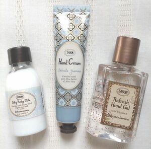 週末セール★SABON サボンデリケートジャスミン ボディミルク ハンドクリーム ハンドジェル 3点セット