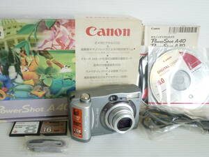 62910◆デジタルカメラ Canon/キヤノン Power Shot/パワーショット A40 , レンズ部 CANON ZOOM LENS 3x 5.4-16.2mm 1:2.8-4.8 元箱有◆