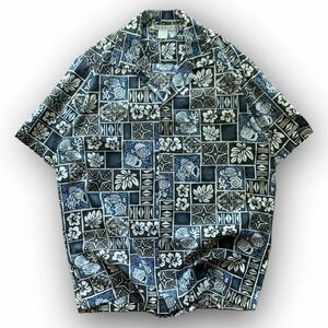 230510BRB50● 1980'S MADE IN HAWAII Hawaiian shirt ビンテージ vintage ハワイアンシャツ 半袖 総柄 オープンカラー ハワイ製 シャツ