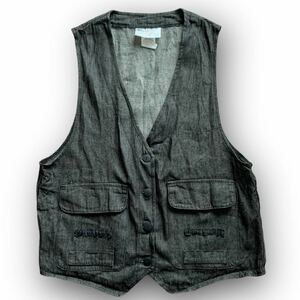 240401BRB71● JUDY'S ORIGINAL Black Denim Vest ビンテージ vintage ブラックデニム ベスト デニムベスト アメカジ ブラック 