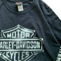 240417BRA83● Harley Davidson Tee ハーレイダビッドソン Tシャツ ロンT ビンテージ vintage 長袖 ハーレイ バイク 古着 袖プリント_画像4