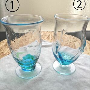 琉球ガラス　足つきグラス　２個セット