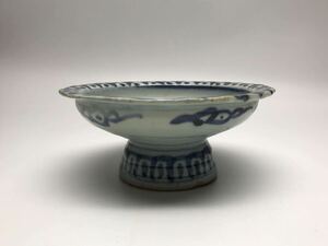 『中国古美術』清代　染付高台皿　本物保証
