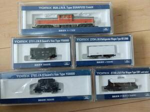  N gauge TOMIX National Railways DD51 756 diesel locomotive & cargo car 2720yo8000 shape &2711yo6000 shape &2720chi1 shape wood attaching &2734re12000 shape 5 both set 