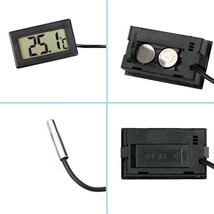 デジタル水温計 LCD 水族箱温度計 水槽 -50℃～110℃ (ブラック 4個)_画像3