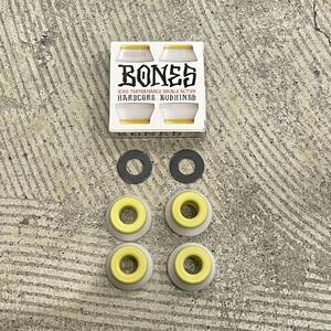 新品送料無料 BONES HARDCORE BUSHINGS MEDIUM WHITE ボーンズ ハードコア ブッシュゴム ミディアム ホワイト スケボー 3