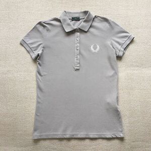  rare unused Fred Perry FRED PERRY polo-shirt Italy made M size polo-shirt with short sleeves gray ju green tag lady's 