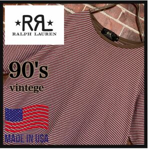 【USA製】90's★vintege★ダブルアールエル★RRL★ラルフローレン★RALPHLAUREN★Polo★ボーダーTシャツ