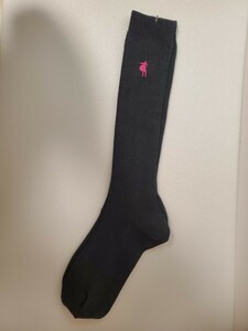クラーク記念国際　高校　指定　女子　ハイソックス　22~24cm　未使用　ピンクの刺繍