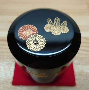 【逢絢亭・新品】茶道具 棗 雪吹棗 加賀塗 菊桐蒔絵 真塗 木製 和田寿峰 共箱入り