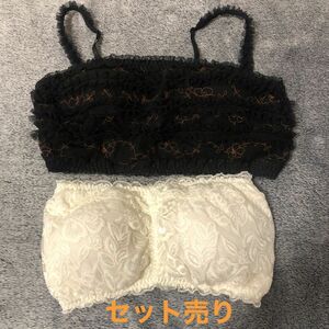 新品　チューブトップ、見せブラセットうり（総レース、チュール、刺繍）