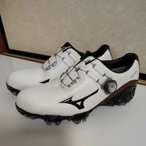  Mizuno golf shoes 25.0cm 51GM170055 GENEM Brown secondhand goods superior article white boa 