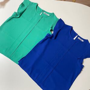 ブルー&グリーンカットソー2枚セット まとめ売り