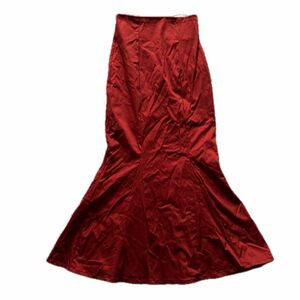 【新品未使用】GRL ハイウエストマーメイドツイルスカート rut850 レッド ロング スカート S 無地 赤 ロングスカート