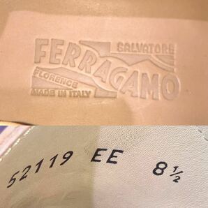 【イタリア製定価10万前後】Salvatore Ferragamo フェラガモ ガンチーニ ビットローファー ベージュ US 8 1/2EE 表記26.5cm 幅広の画像10