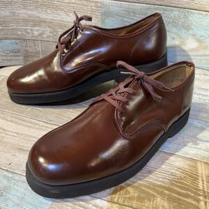 【デッドストック】ヴィンテージ　Made in USA/International Shoe Company プレーントゥ革靴　US10E 28cm ブラウン　サービスシューズusn