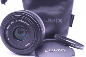 ★極上品★ Panasonic パナソニック LUMIX 20mm F1.7 G ASPH. H-H020 ソフトケース プロテクター付き L-0228