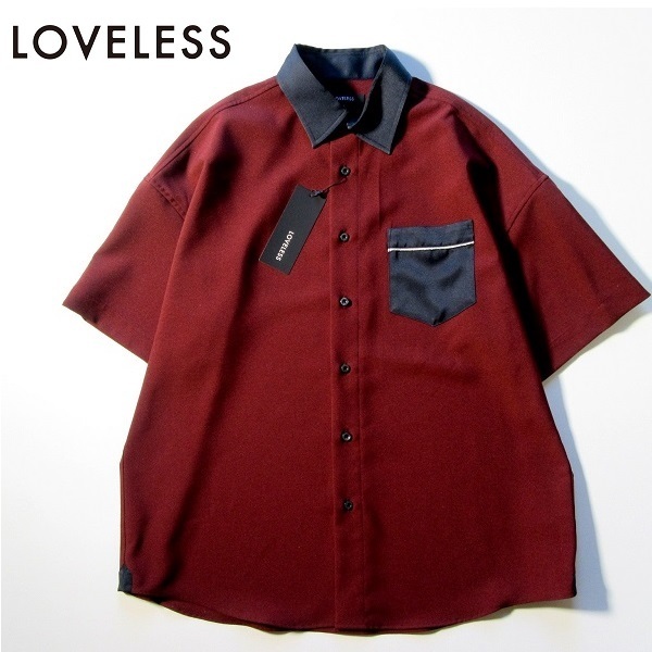 新品 送込★ラブレス LOVELESS★オーバーサイズ 微光沢 ラインクレリック ハーフスリーブシャツ 半袖シャツ★雑誌掲載品 /CULLNI SHAREEF