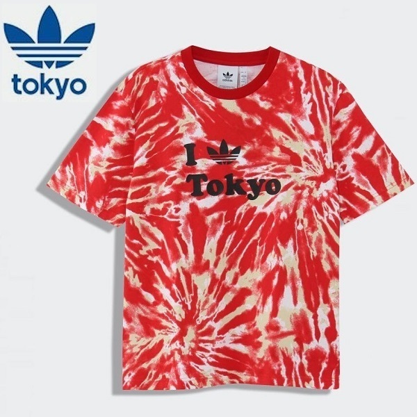 新品 送込★アディダス オリジナルス 日本限定★TIE DYE タイダイ I LOVE TOKYO 東京★グラフィック トレフォイル Tシャツ GRAPHIC TEE