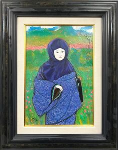 Art hand Auction [FCP] Guaranteed authentic, Tsugio Oda, oil painting No. 5, Katsura River Renri Saku Okinu After retiring from the Fukuoka Prefectural Museum of Art, He has worked on scene paintings for the National Theater and Shochiku's Osaka Theater., Painting, Oil painting, Portraits