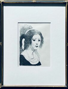 【FCP】 真作保証 マリー・ローランサン（Marie Laurencin） リトグラフ32.7x25.1cm 「charlotte」著名な女流画家