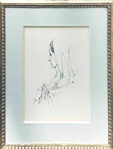 【FCP】 真作保証 藤田嗣治 限定リトグラフ43.5x33cm 「マドンナのプロフィール」1957年作 鉛筆サイン エコール・ド・パリを代表する画家