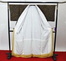 小紋 着物 袷 縮緬 正絹 ボタニカルフラワー 身丈156cm 裄丈65 cm ★ kb-5819 桜庭呉服店_画像9