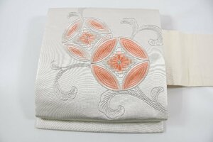 名古屋帯 七宝 花 刺繍 帯丈352cm ★着物屋 ne-10209 桜庭呉服店