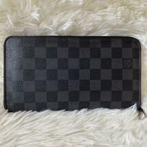 美品 ルイヴィトン LOUIS VUITTON ダミエグラフィット オーガナイザー ジッピーウォレット N60111 ブラック 黒 長財布 レザー メンズ_画像3