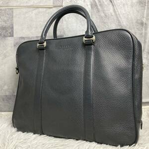  Bally BALLY business bag briefcase leather PC high capacity A4 independent men's navy navy blue color publication bag bag wrinkle leather Logo type pushed .