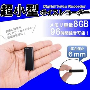 ボイスレコーダー 8GB 超小型 録音機 大容量 イヤホン付きICレコーダーMP3 USBメモリー 証拠 パワハラ セクハラ 対策