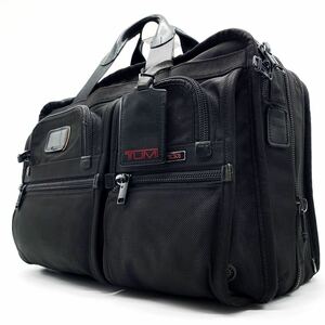 1円【極上】TUMI トゥミ ハンドバッグ トート ビジネス A4サイズ収納 メンズ チャーム 大容量 キャンバス レザー ブラック 黒色 通勤