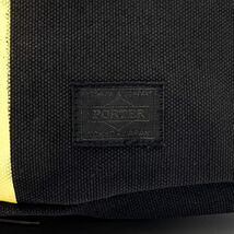 1円【極上】PORTER ポーター リュックサック バッグパック ストライプ マルチカラー キャンバス ブラック A4収納 大容量 メンズ 黒色_画像9