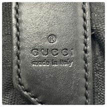 1円【極上】GUCCI グッチ ショルダーバッグ トート GG柄 シルバー金具 パンチング レザー キャンバス ブラック 黒色 斜め掛け メンズ _画像10