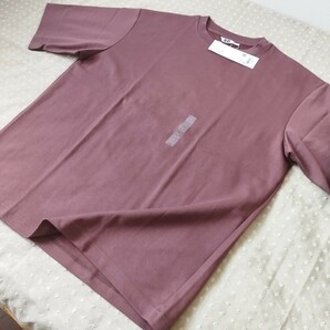 未使用 タグ付 ユニクロ UNIQLO エアリズム コットン オーバーサイズ Tシャツ 五分袖 XL メンズ wine●色size違い有●ネコポス 送料無料の画像3