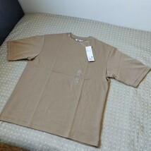 未使用 タグ付 ユニクロ UNIQLO エアリズム コットン オーバーサイズ Tシャツ 5分袖 L メンズ beige●色size違い有●ネコポス 送料無料_画像5